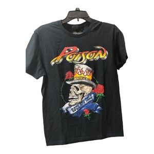 Poison skull head rock and roll classic rock band black‎ tshirt size small new